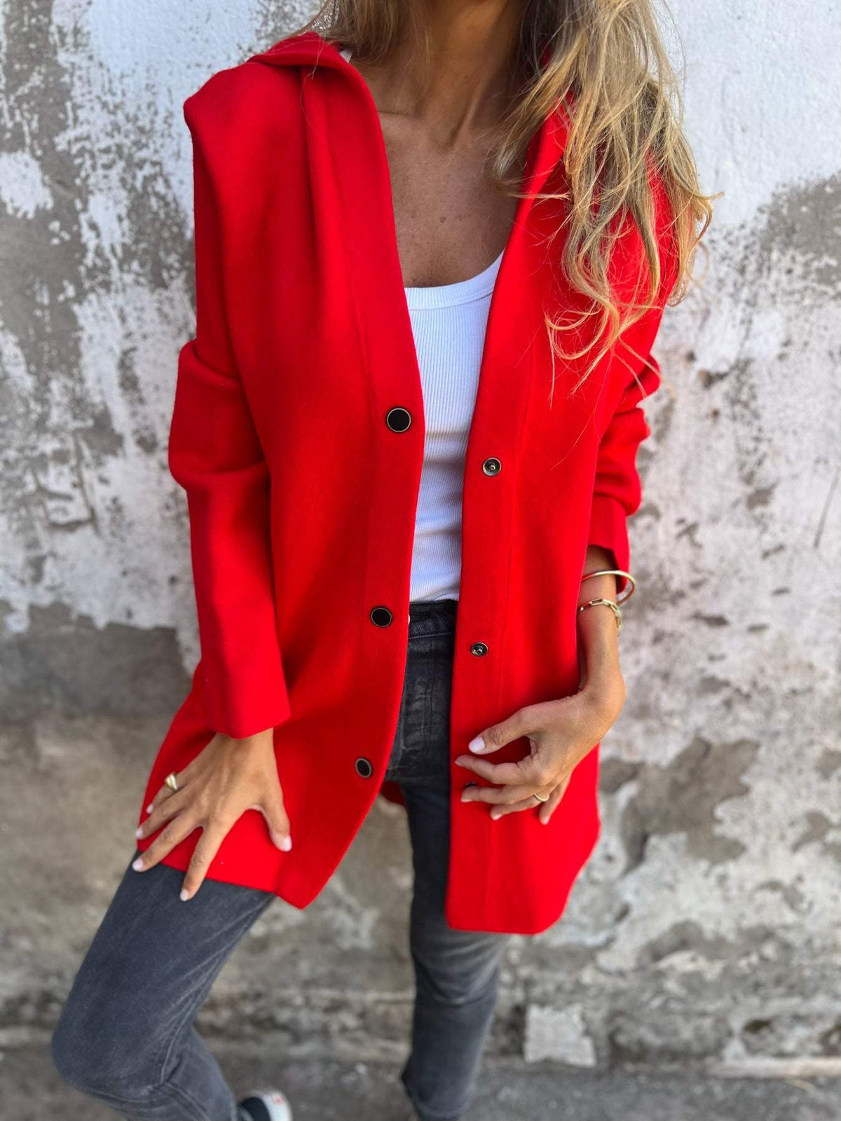 VIONNE | Hoodie Jacket With Buttons