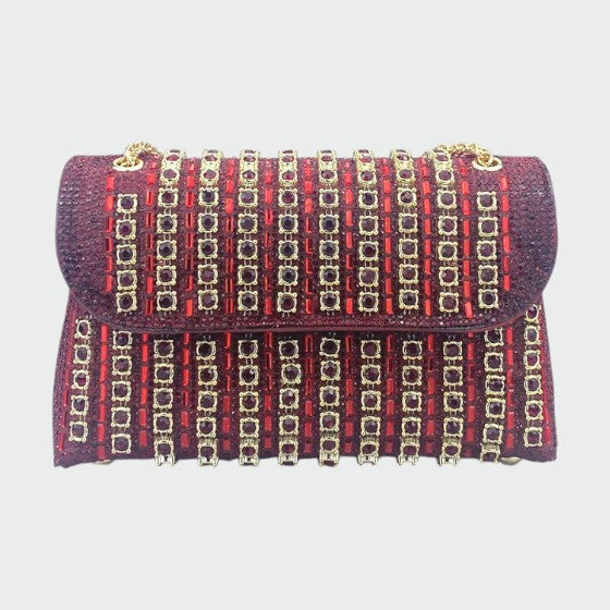 LAVIERA | Chic Chain Colored Diamond Shoulder Bag