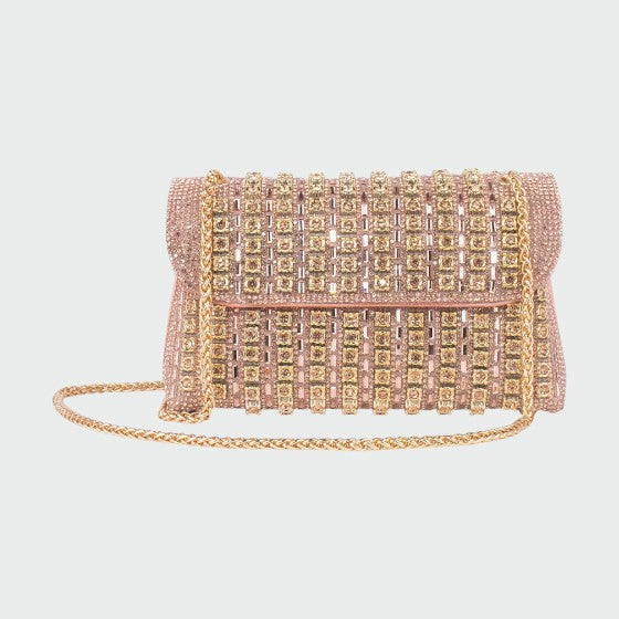 LAVIERA | Chic Chain Colored Diamond Shoulder Bag