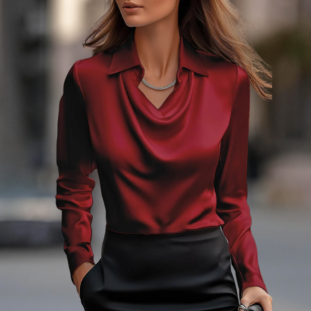 MILAN | Chic Draped Neck Blouse