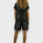 SAYLOR | Vintage Short Denim-Look Overalls