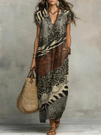 ZOLA | Mixed Print Maxi Dress