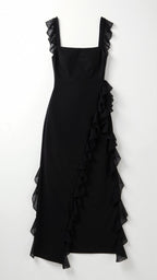 SOLANDRA | Prom Dress With Ruffle And Slit Maxi
