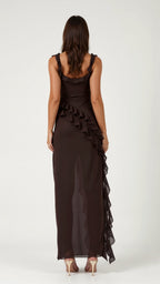 SOLANDRA | Prom Dress With Ruffle And Slit Maxi
