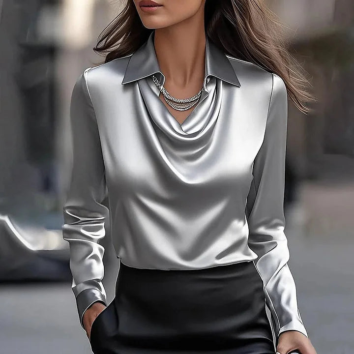 MILAN | Chic Draped Neck Blouse