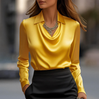 MILAN | Chic Draped Neck Blouse