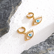 Charger l&#39;image dans la galerie, Boucles d&#39;oreilles pendantes oeil en acier inoxydable
