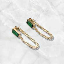 Charger l&#39;image dans la galerie, Boucles d&#39;oreilles vertes en acier inoxydable
