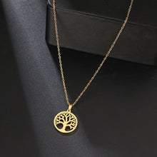 Charger l&#39;image dans la galerie, Collier avec pendentif arbre de vie en acier inoxydable

