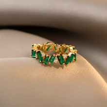 Charger l&#39;image dans la galerie, Bague royale en cristal vert
