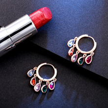 Charger l&#39;image dans la galerie, Créoles pendantes en gouttes multicolores
