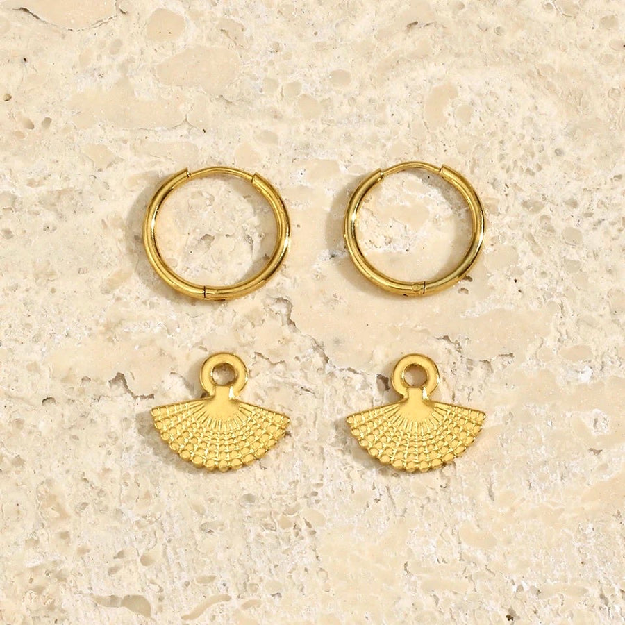 Boucles d'oreilles coquillages en acier inoxydable