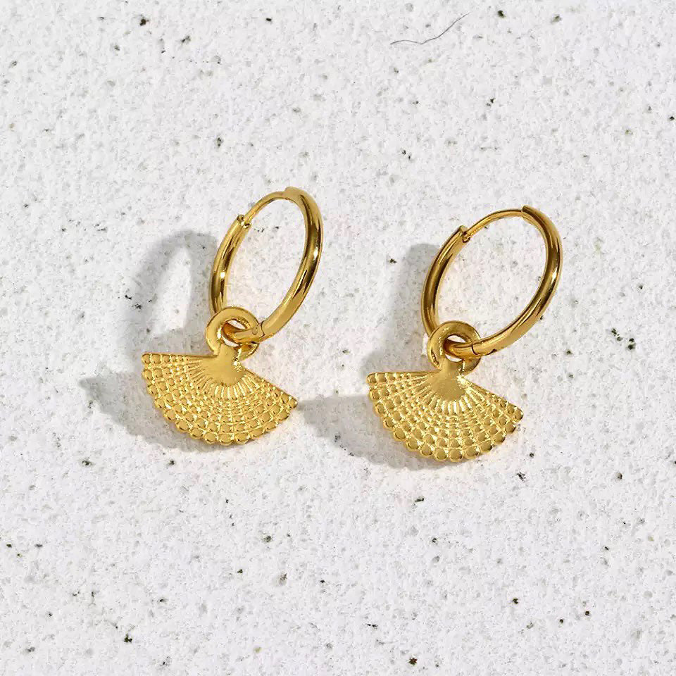 Boucles d'oreilles coquillages en acier inoxydable