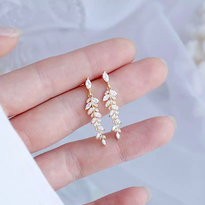 Boucles d'oreilles feuille dorée