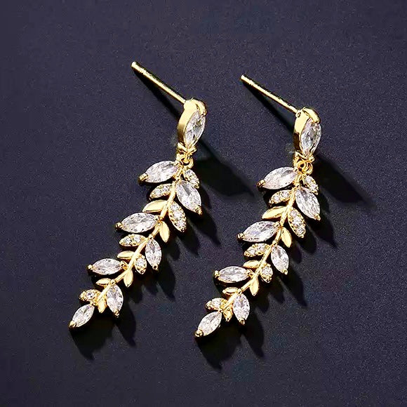 Boucles d'oreilles feuille dorée